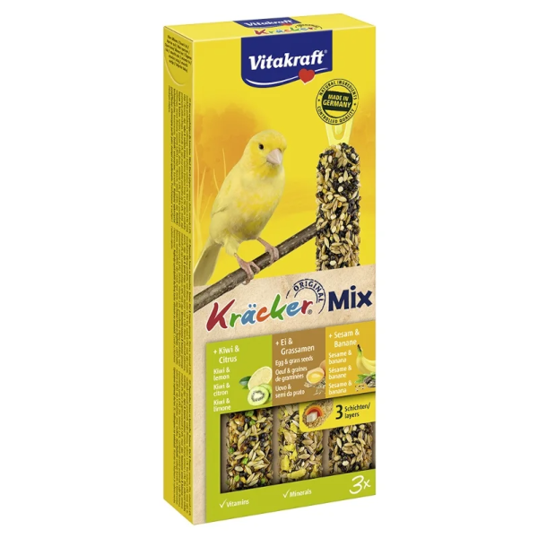 Vitakraft Kracker Trio Για Καναρίνια Ακτινίδιο Αυγό Μπανάνα 3 Ταμάχια