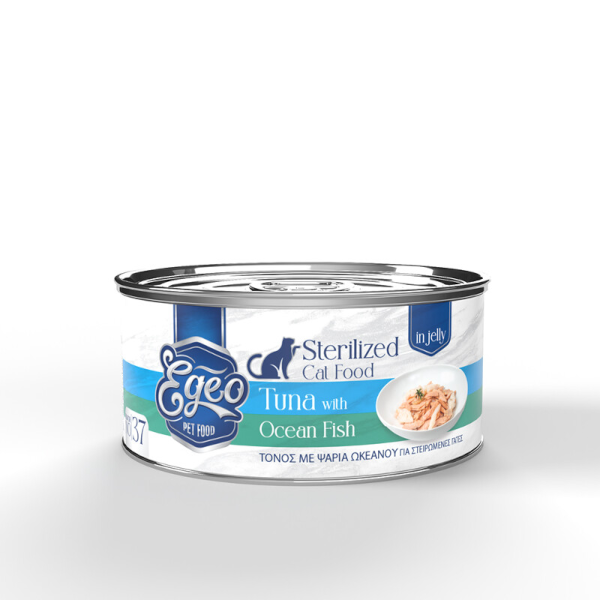 EGEO No37 Sterilized Υγρή Τροφή Για Στειρωμένες Τόνος με Ψάρια Ωκεανού 80gr