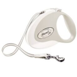 Flexi Style Ιμάντας - Medium 5 μέτρα έως 25 κιλά, Λευκό + Δώρο 2 Μπολ Φαγητού Νερού Αξίας 12,00€