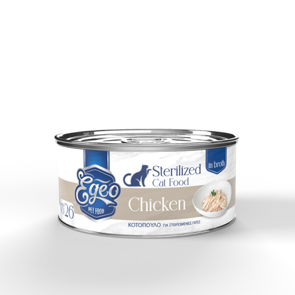EGEO No26 Sterilized Υγρή Τροφή Για Στειρωμένες Γάτες Κοτόπουλο 70gr